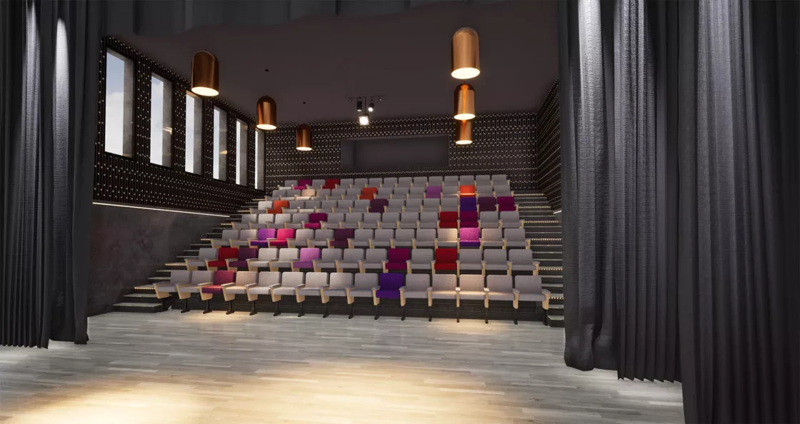 Golhen Architecte - Equipement culturel communautaire - La Suze sur Sarthe - Perspective Auditorium