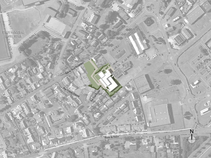 Golhen Architecte - Equipement culturel communautaire - La Suze sur Sarthe - Plan Masse
