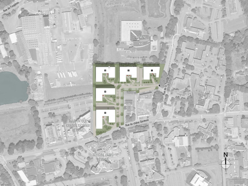 Golhen Associés - Caisse d'Epargne - Cesson-Sévigné - Plan Masse2